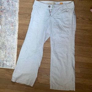 pilcro and the letter green linen pants